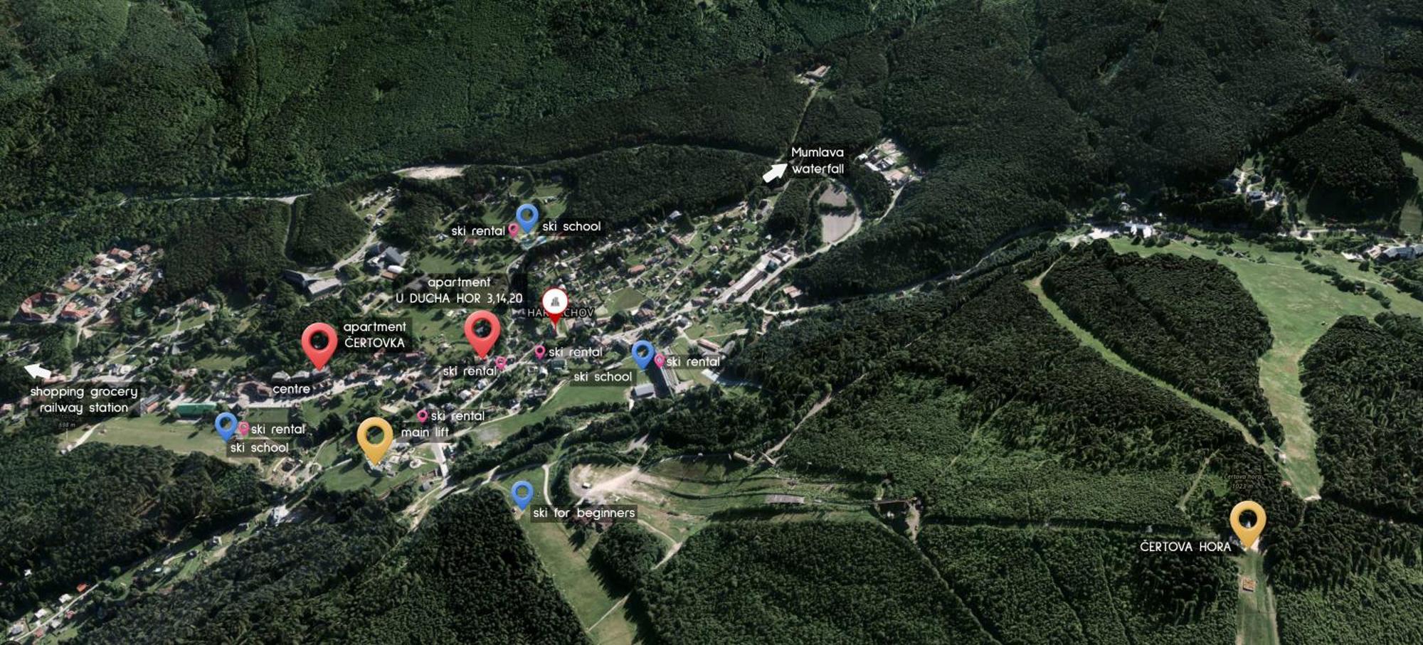 Enjoyharrachov - Atraktivni Slunny Klimatizovany Apartman 14 V Centru Harrachova Se Saunou, Parkovanim, Wifi-Wlan, Sat, Herni Konzoli, Pc S Win 10, Netflix Zdarma A Moznosti Dobijeni Auta S Jedinecnym Vyhledem Na Certovu Horu Se Skokanskymi Mustky Luaran gambar